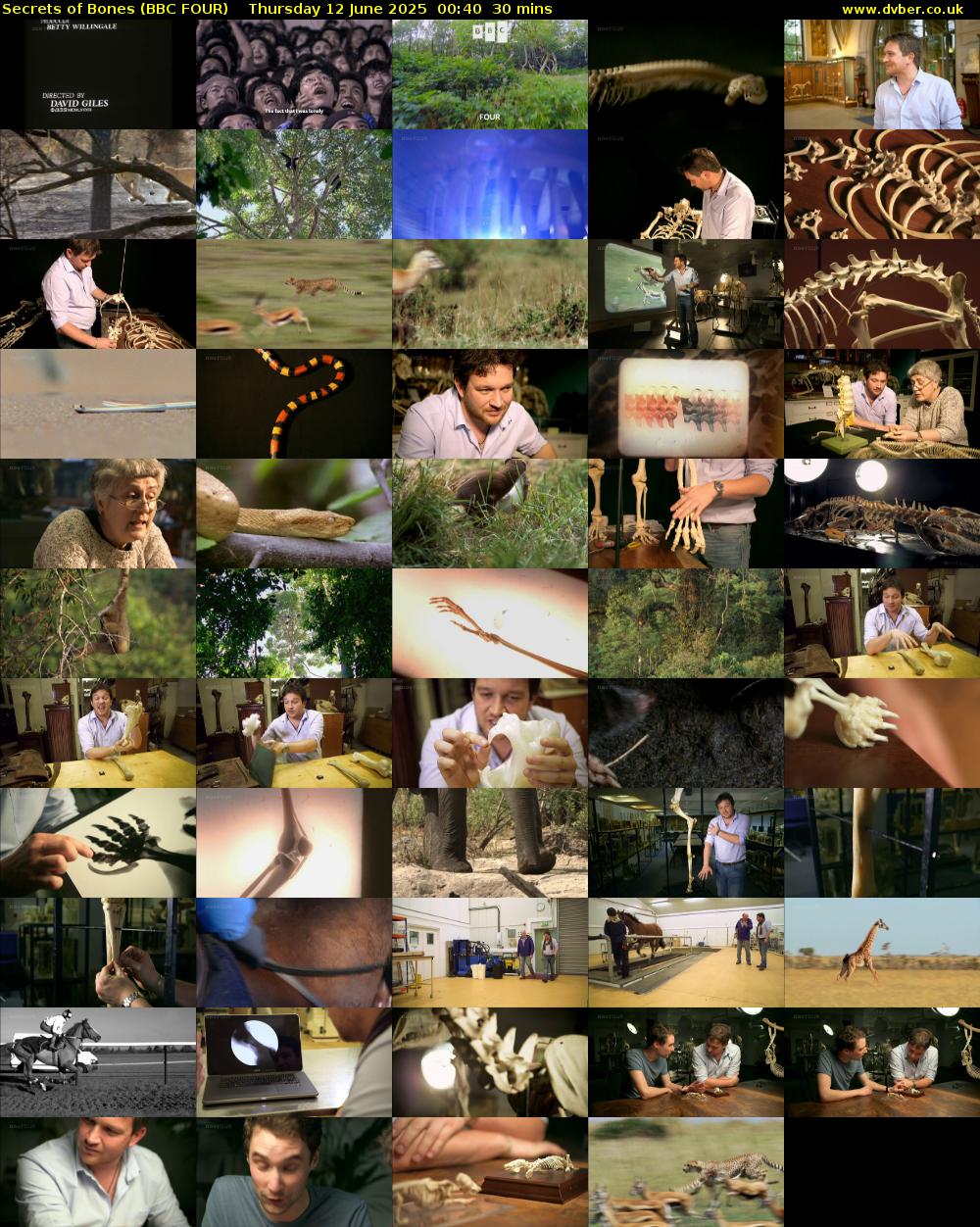 Secrets of Bones (BBC FOUR) Thursday 12 June 2025 00:40 - 01:10