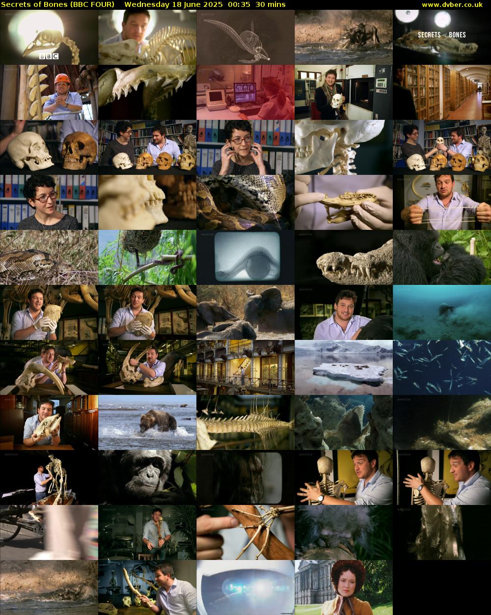 Secrets of Bones (BBC FOUR) Wednesday 18 June 2025 00:35 - 01:05