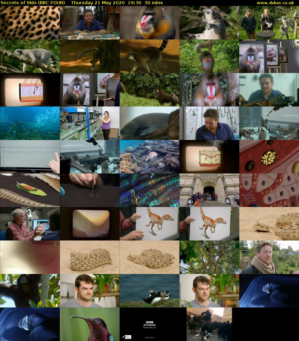 Secrets of Skin (BBC FOUR) Thursday 21 May 2020 19:30 - 20:00