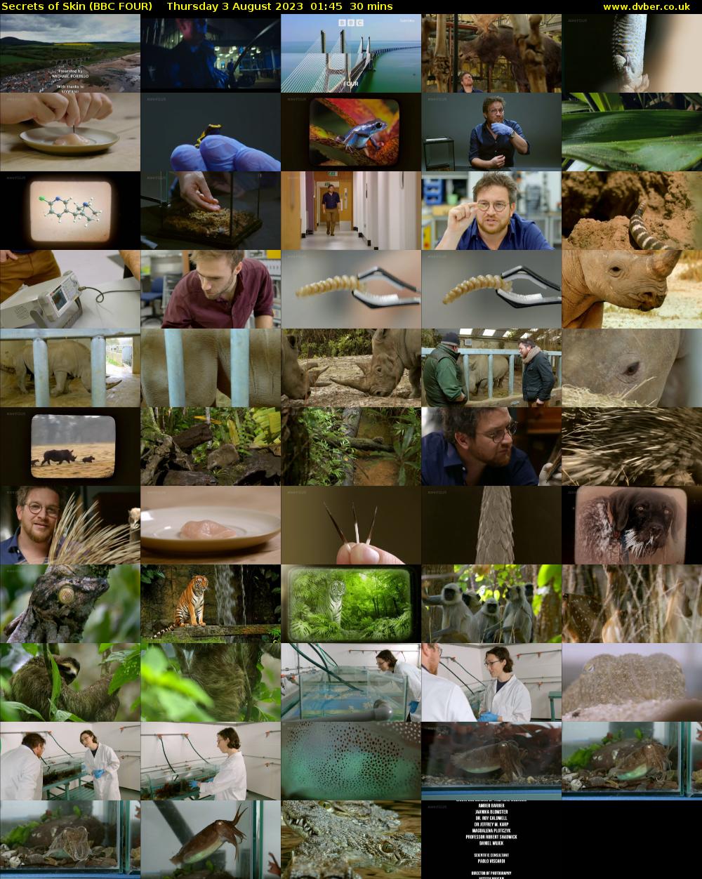 Secrets of Skin (BBC FOUR) Thursday 3 August 2023 01:45 - 02:15