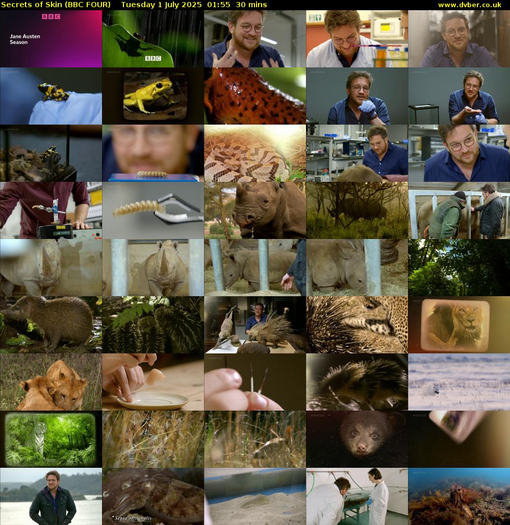 Secrets of Skin (BBC FOUR) Tuesday 1 July 2025 01:55 - 02:25