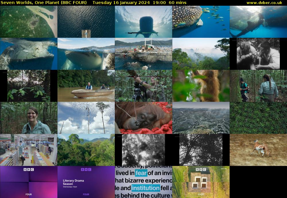 Seven Worlds, One Planet (BBC FOUR) Tuesday 16 January 2024 19:00 - 20:00