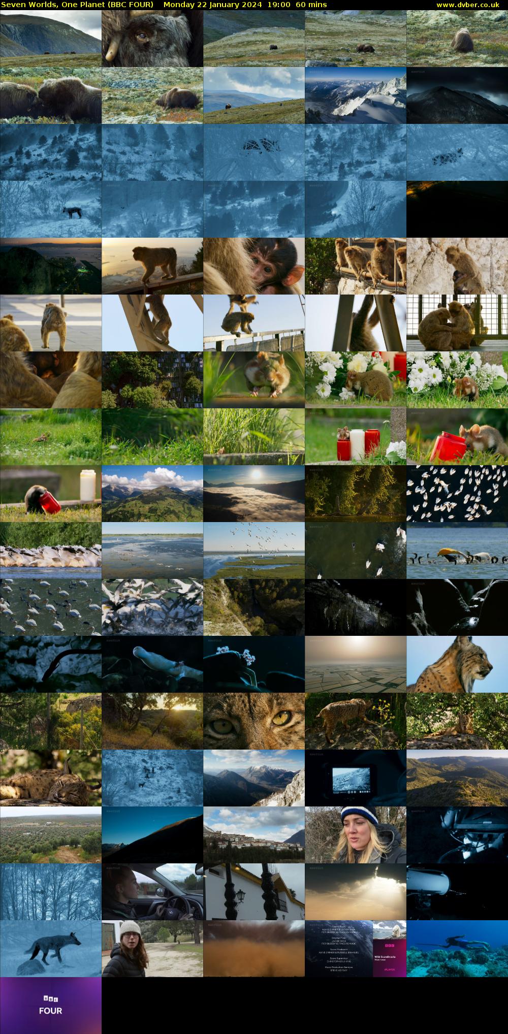 Seven Worlds, One Planet (BBC FOUR) Monday 22 January 2024 19:00 - 20:00