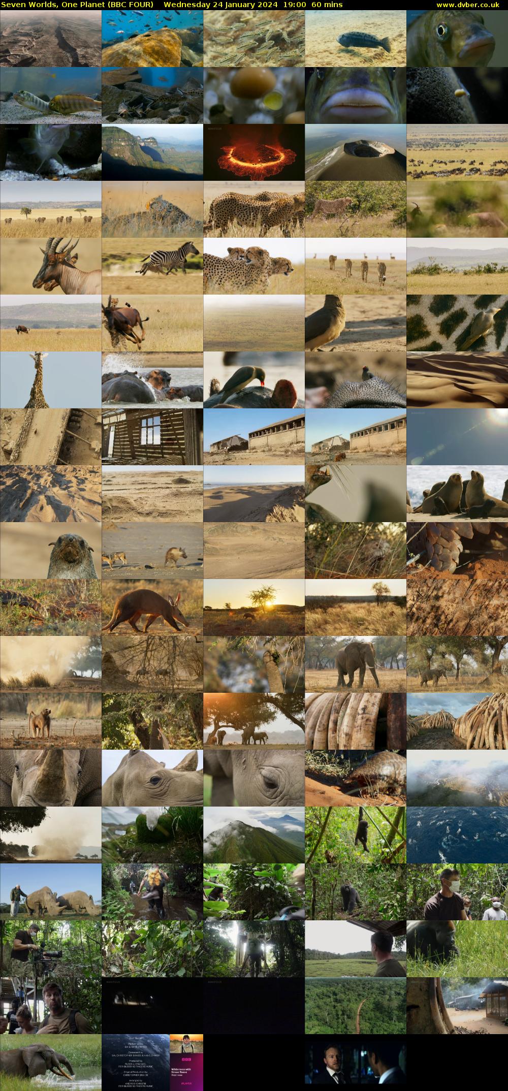 Seven Worlds, One Planet (BBC FOUR) Wednesday 24 January 2024 19:00 - 20:00