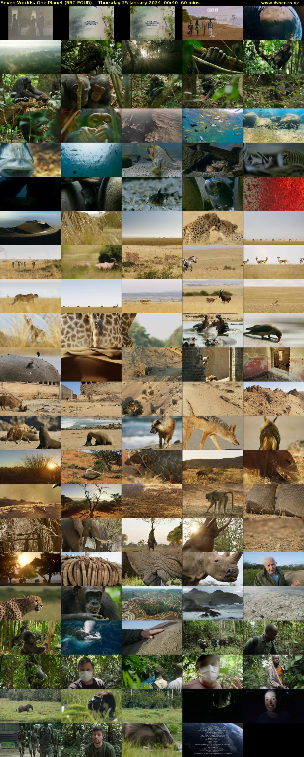 Seven Worlds, One Planet (BBC FOUR) Thursday 25 January 2024 00:40 - 01:40