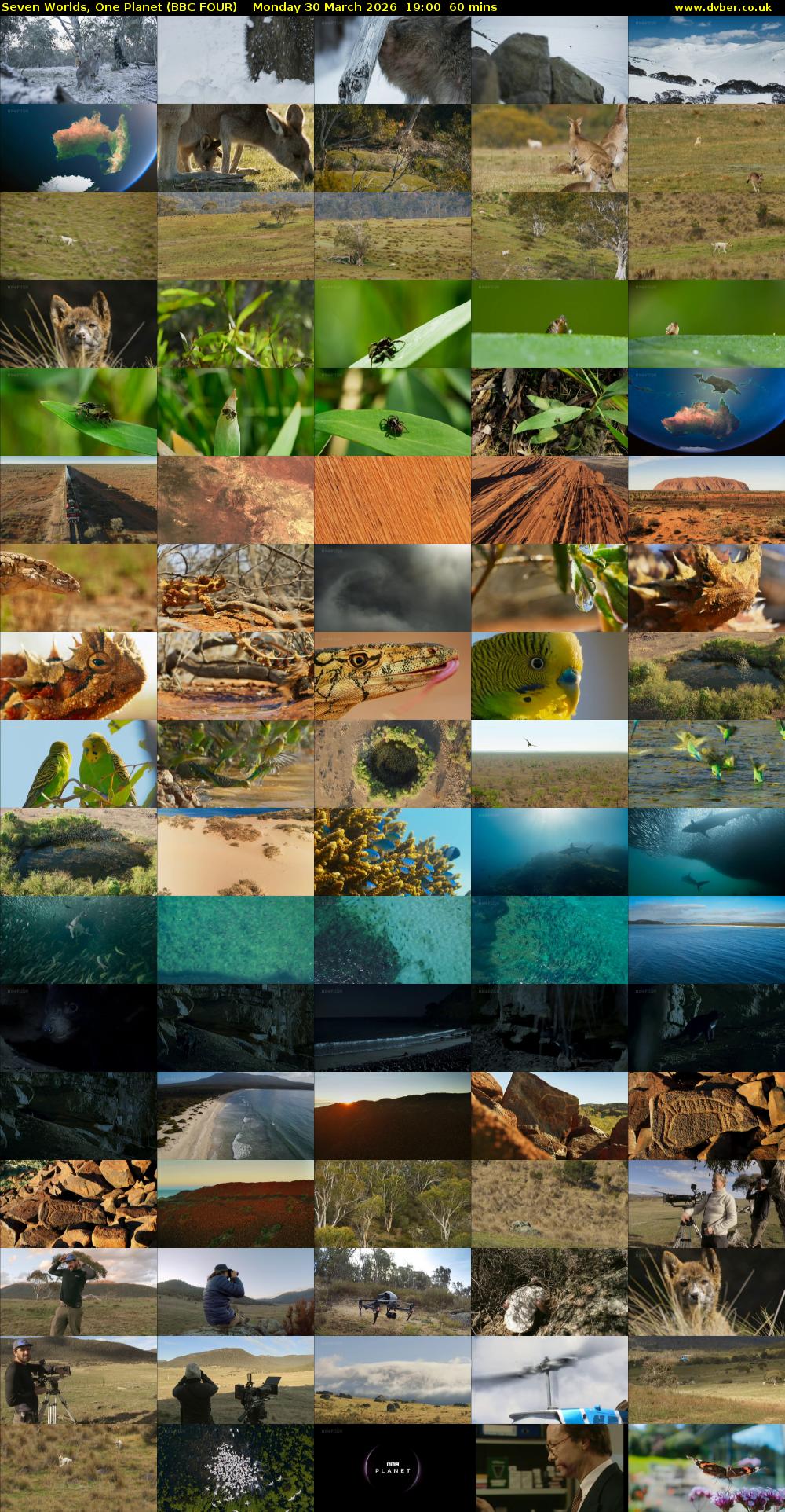 Seven Worlds, One Planet (BBC FOUR) Monday 30 March 2026 19:00 - 20:00