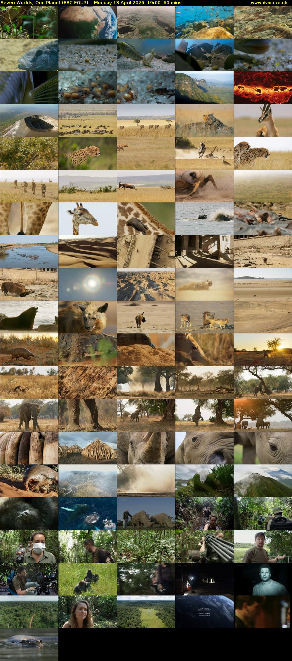Seven Worlds, One Planet (BBC FOUR) Monday 13 April 2026 19:00 - 20:00