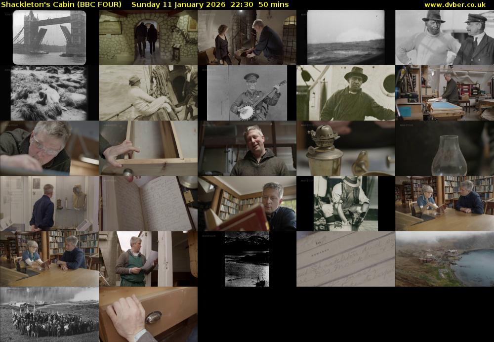 Shackleton's Cabin (BBC FOUR) Sunday 11 January 2026 22:30 - 23:20
