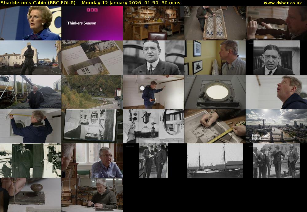 Shackleton's Cabin (BBC FOUR) Monday 12 January 2026 01:50 - 02:40