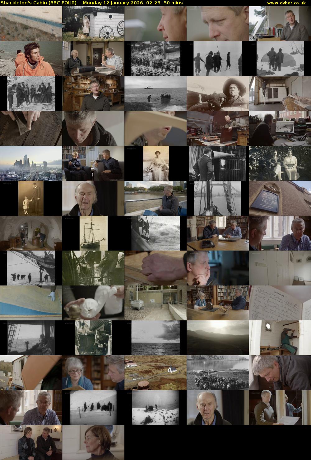 Shackleton's Cabin (BBC FOUR) Monday 12 January 2026 02:25 - 03:15