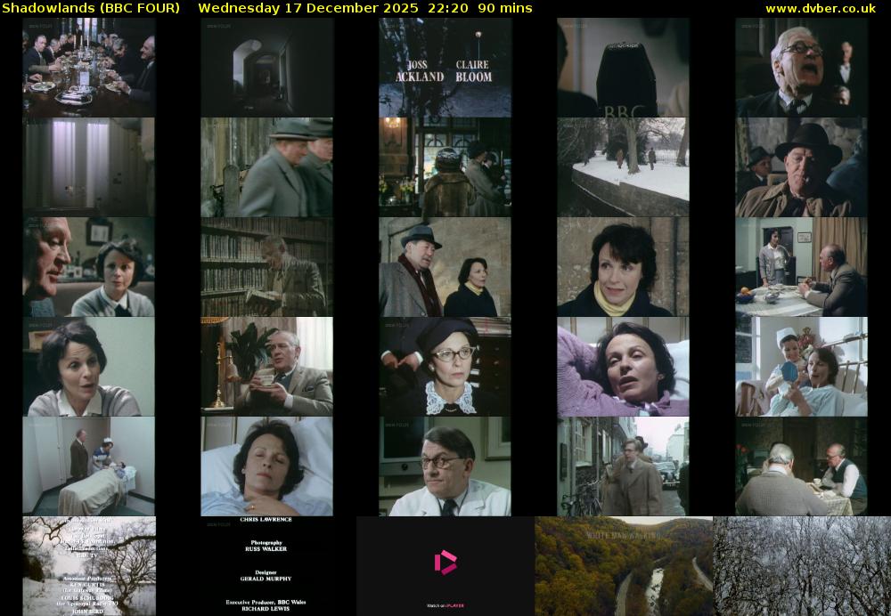 Shadowlands (BBC FOUR) Wednesday 17 December 2025 22:20 - 23:50