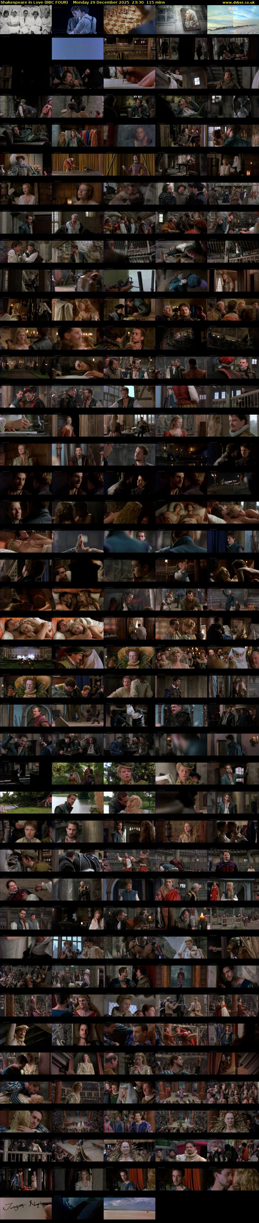 Shakespeare in Love (BBC FOUR) Monday 29 December 2025 23:30 - 01:25