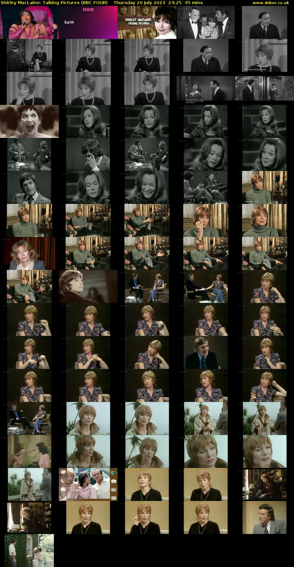 Shirley MacLaine: Talking Pictures (BBC FOUR) Thursday 20 July 2023 23:25 - 00:10