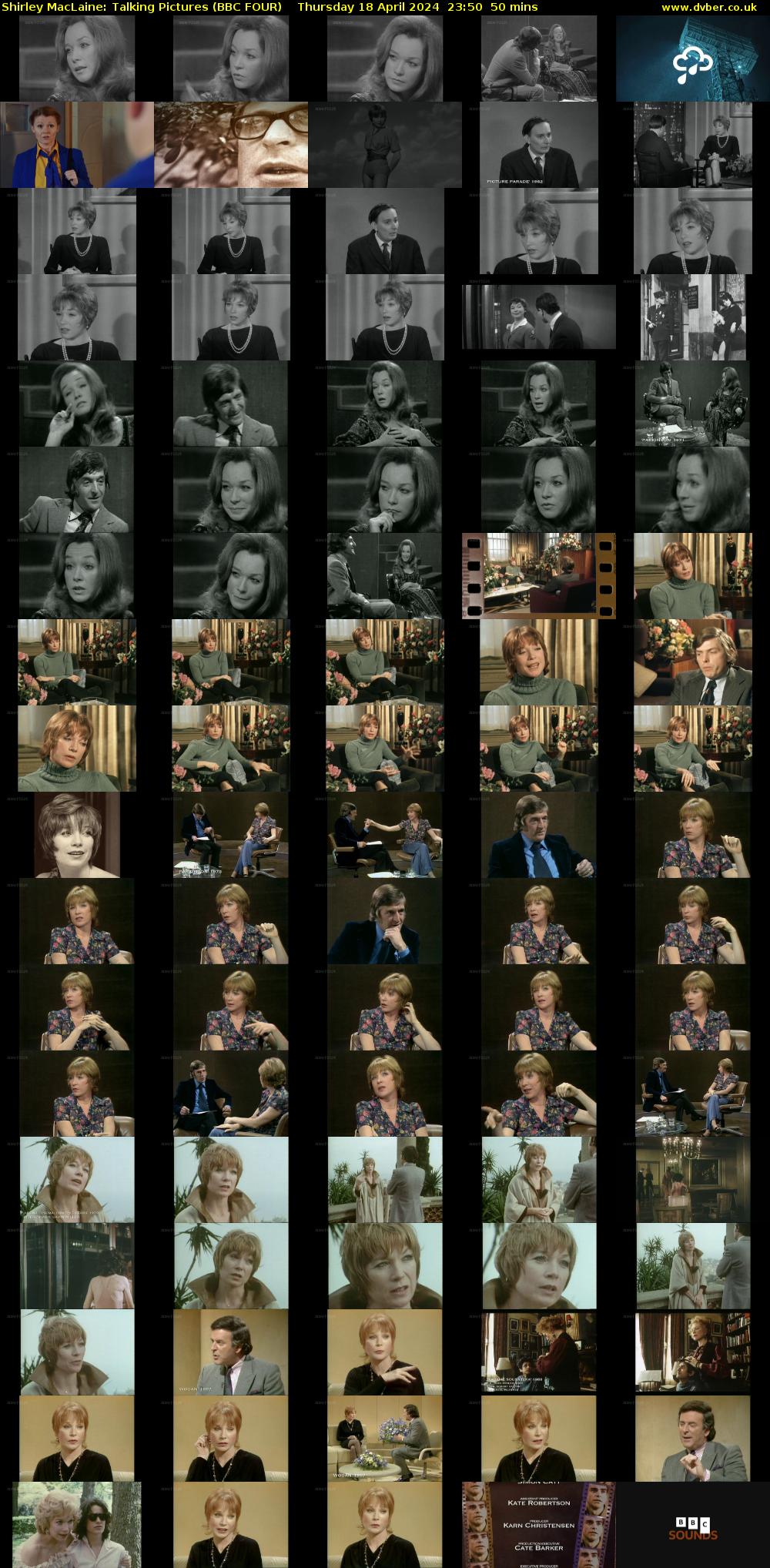 Shirley MacLaine: Talking Pictures (BBC FOUR) Thursday 18 April 2024 23:50 - 00:40