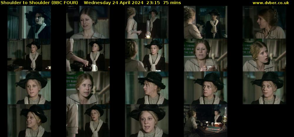 Shoulder to Shoulder (BBC FOUR) Wednesday 24 April 2024 23:15 - 00:30