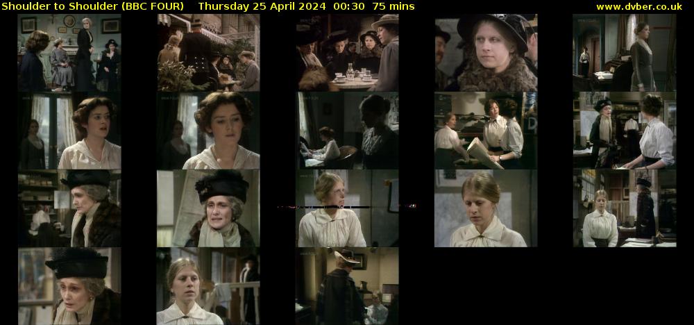 Shoulder to Shoulder (BBC FOUR) Thursday 25 April 2024 00:30 - 01:45