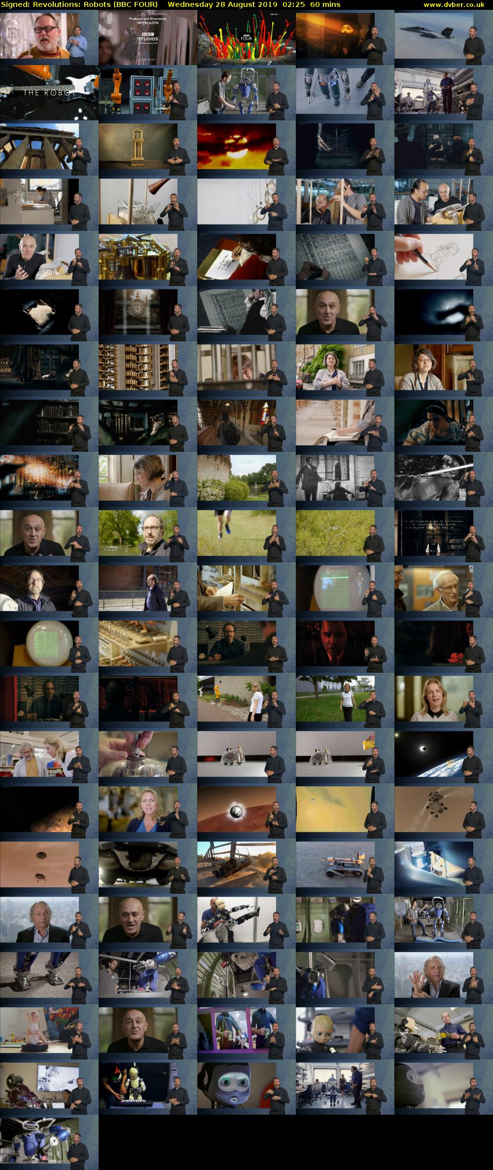 Signed: Revolutions: Robots (BBC FOUR) Wednesday 28 August 2019 02:25 - 03:25