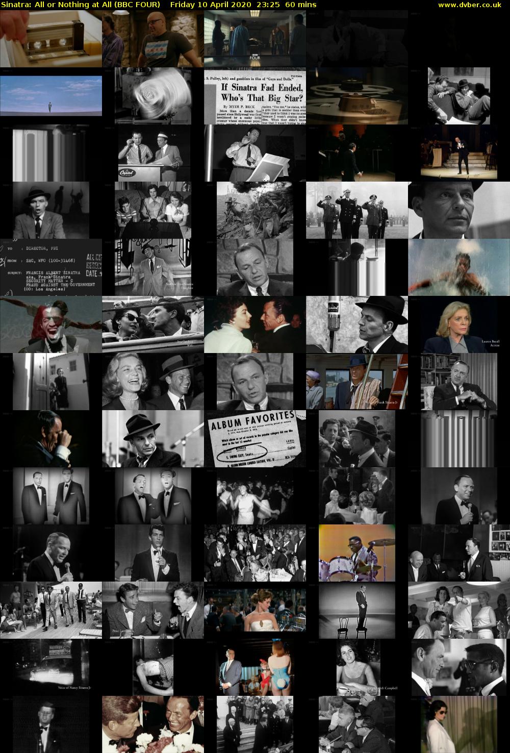 Sinatra: All or Nothing at All (BBC FOUR) Friday 10 April 2020 23:25 - 00:25
