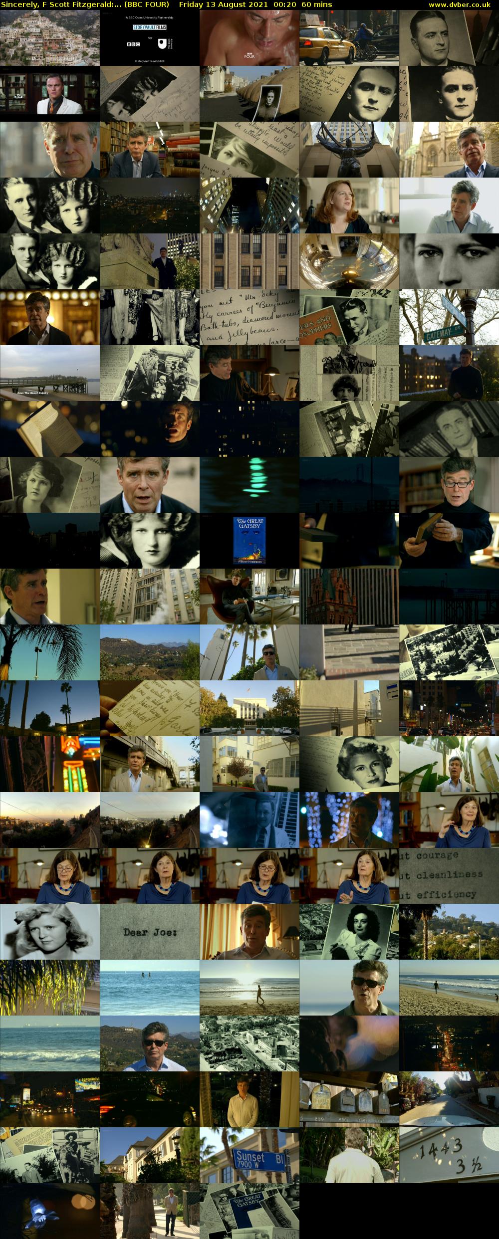 Sincerely, F Scott Fitzgerald:... (BBC FOUR) Friday 13 August 2021 00:20 - 01:20