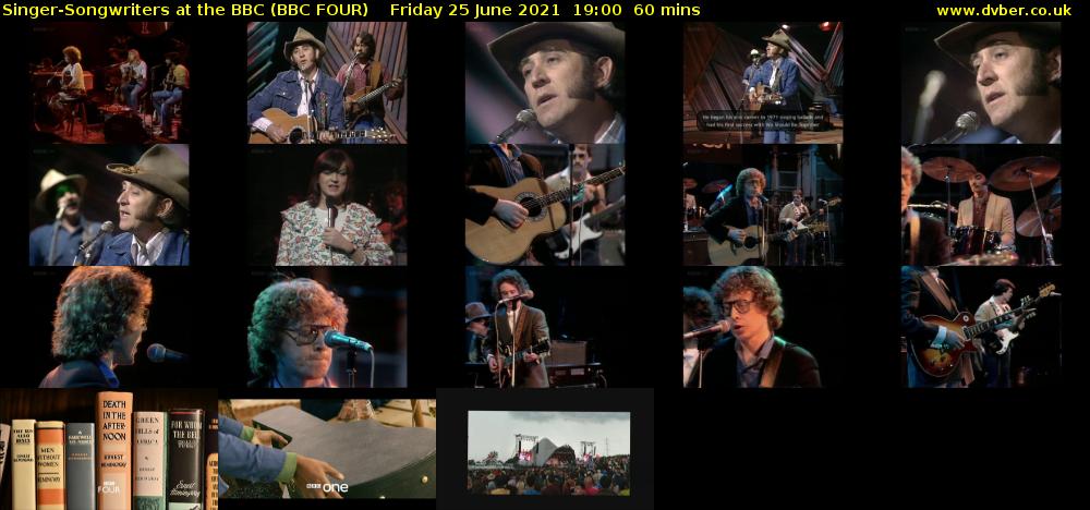 Singer-Songwriters at the BBC (BBC FOUR) Friday 25 June 2021 19:00 - 20:00