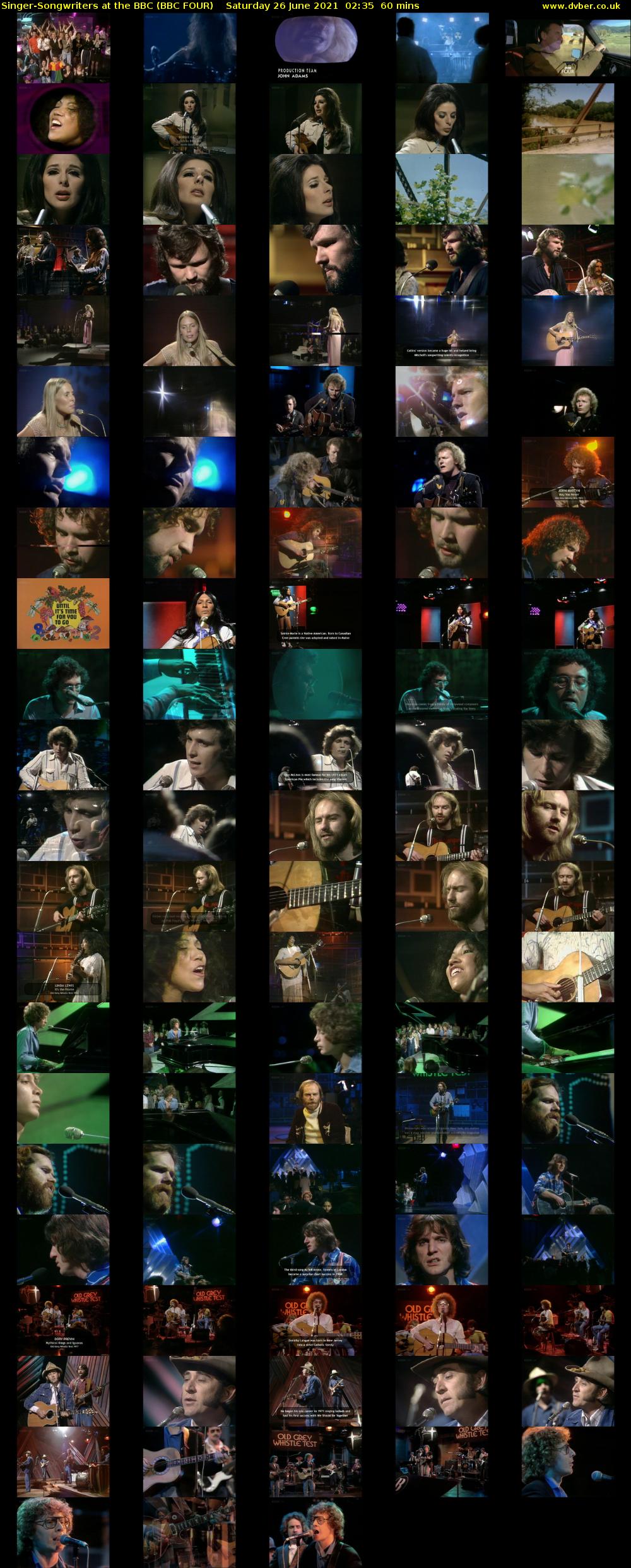Singer-Songwriters at the BBC (BBC FOUR) Saturday 26 June 2021 02:35 - 03:35