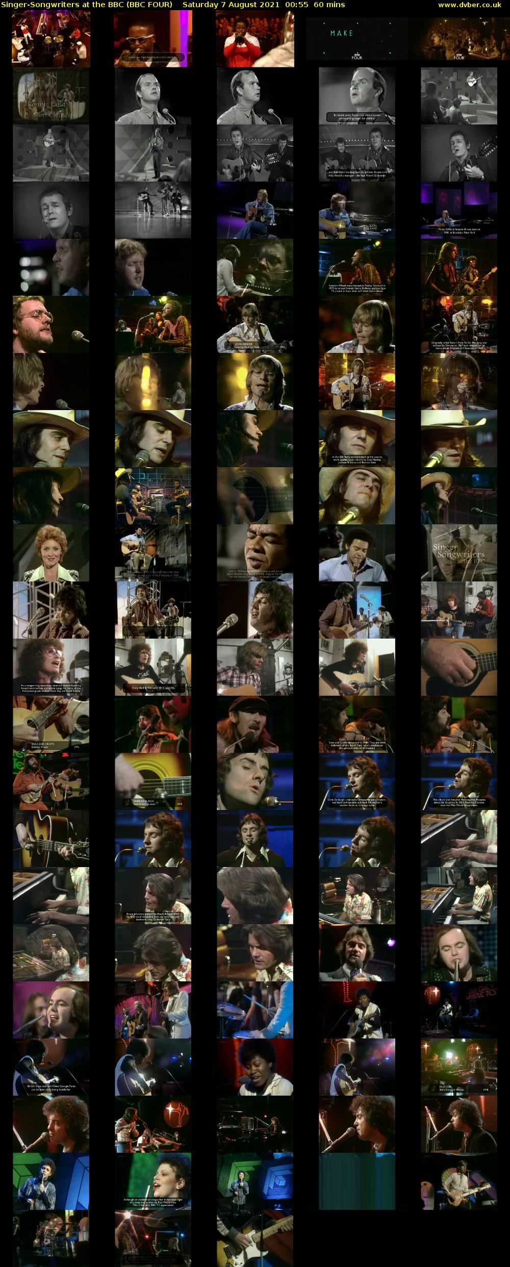 Singer-Songwriters at the BBC (BBC FOUR) Saturday 7 August 2021 00:55 - 01:55
