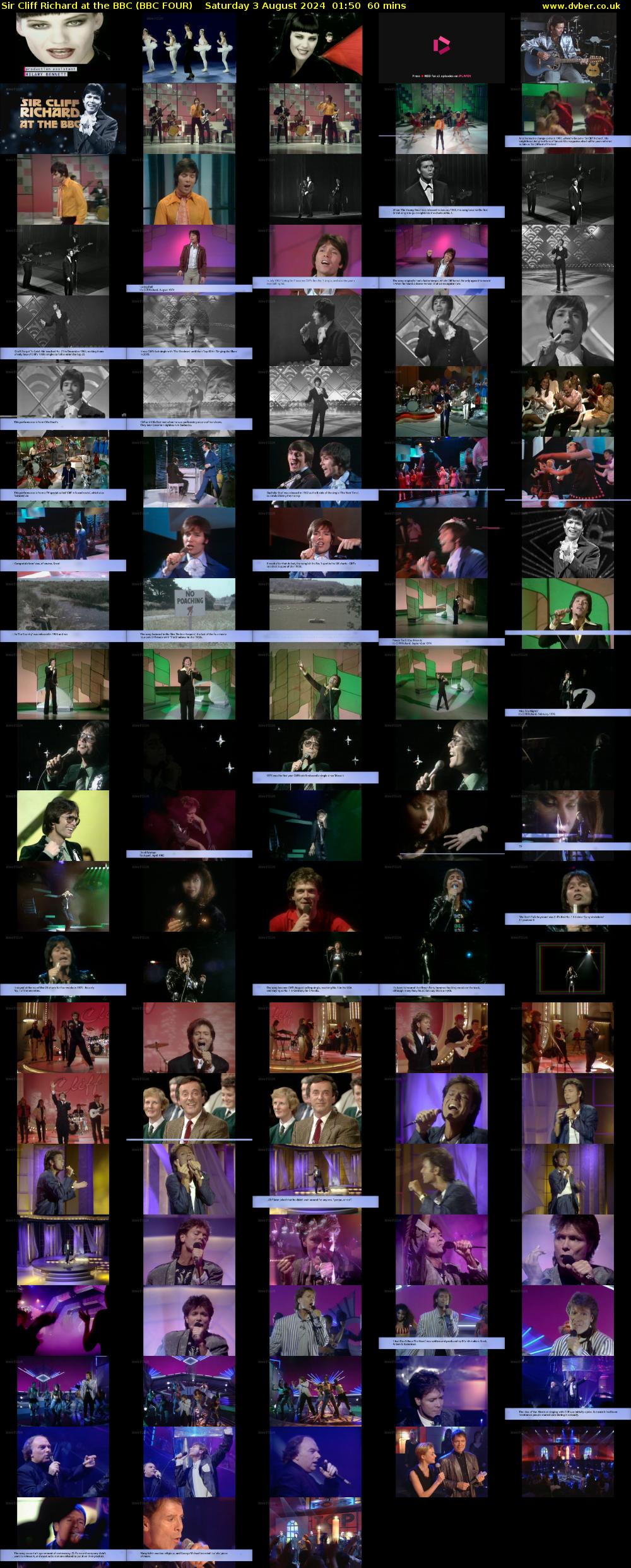 Sir Cliff Richard at the BBC (BBC FOUR) Saturday 3 August 2024 01:50 - 02:50