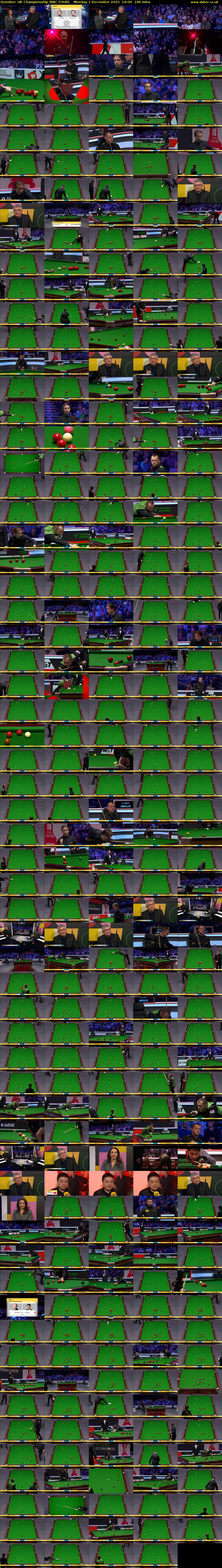 Snooker: UK Championship (BBC FOUR) Monday 1 December 2025 19:00 - 22:00