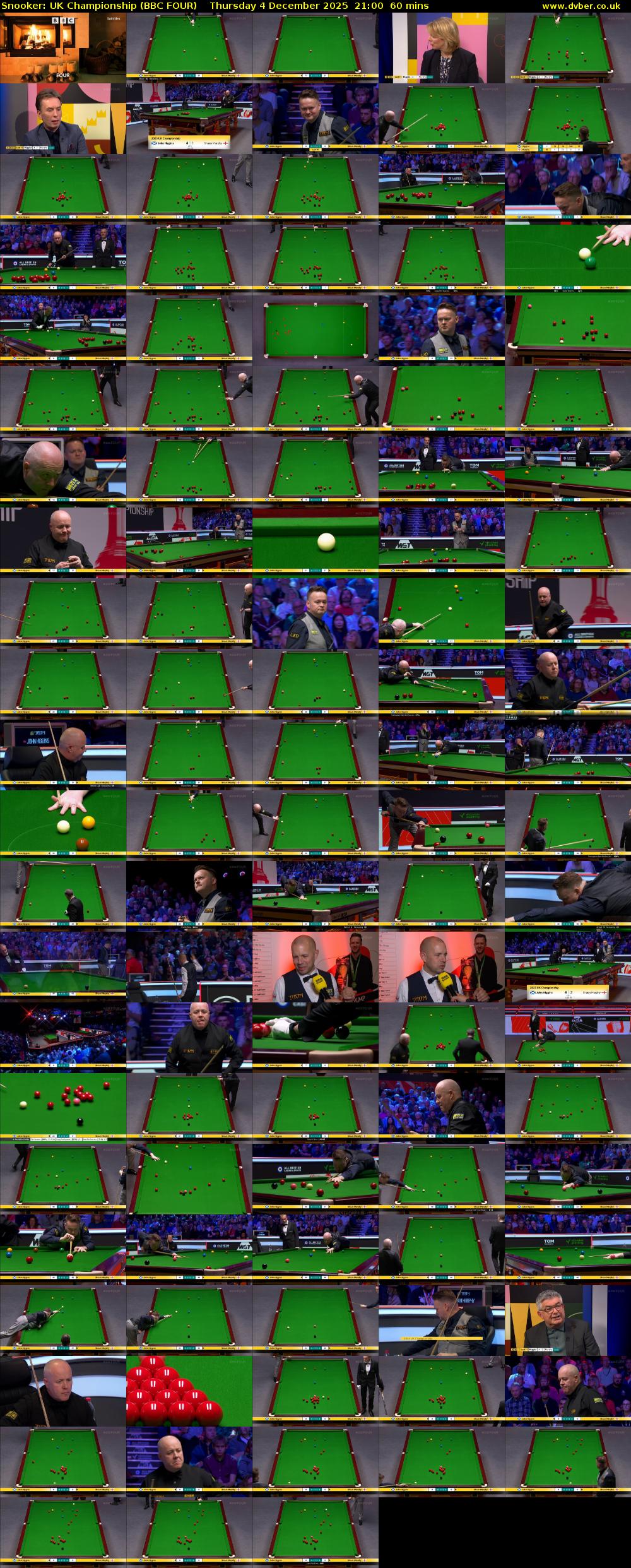 Snooker: UK Championship (BBC FOUR) Thursday 4 December 2025 21:00 - 22:00