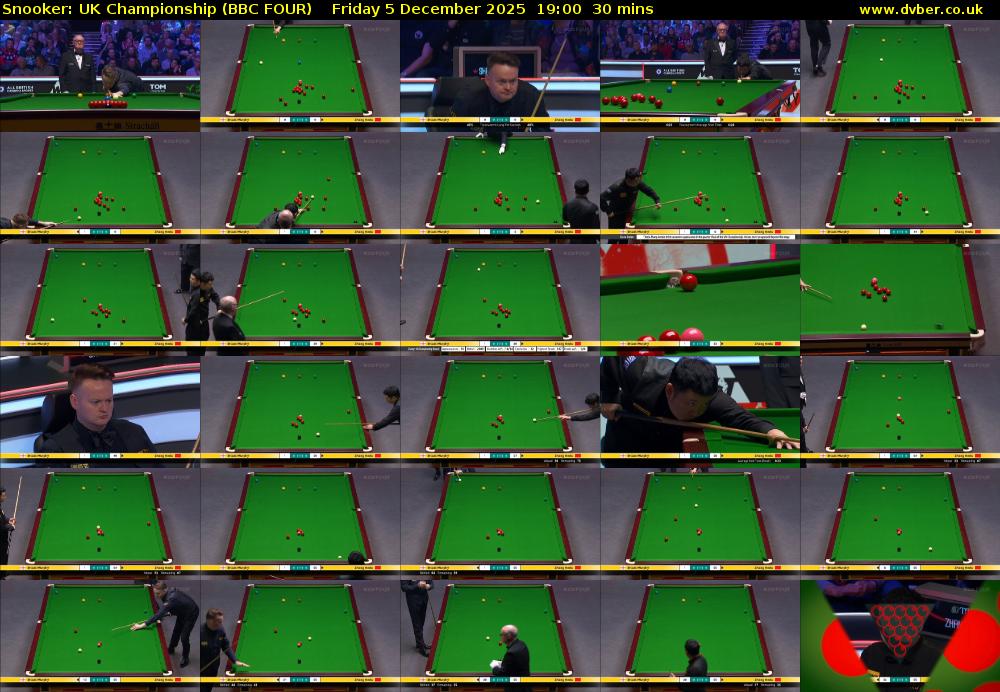 Snooker: UK Championship (BBC FOUR) Friday 5 December 2025 19:00 - 19:30