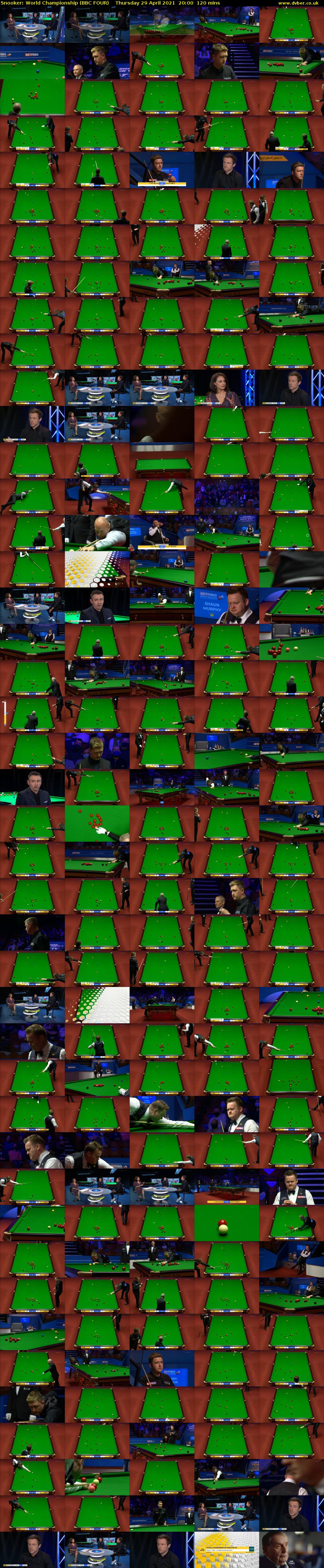 Snooker: World Championship (BBC FOUR) Thursday 29 April 2021 20:00 - 22:00