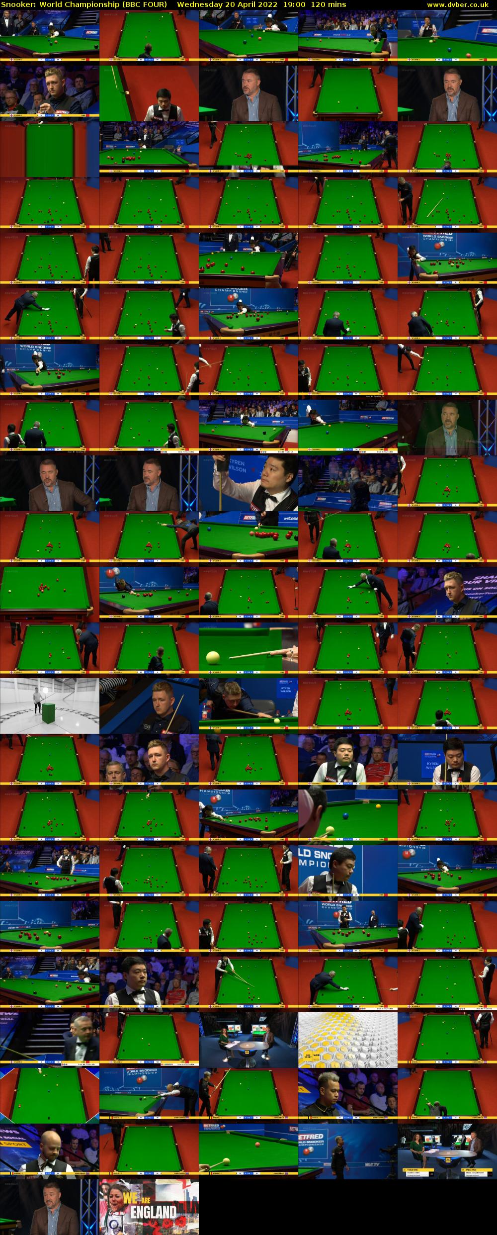 Snooker: World Championship (BBC FOUR) Wednesday 20 April 2022 19:00 - 21:00