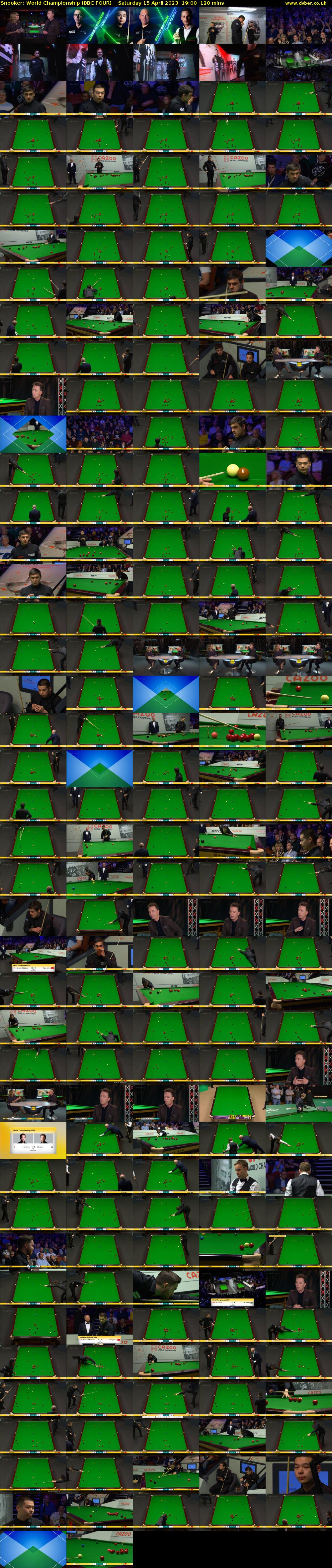 Snooker: World Championship (BBC FOUR) Saturday 15 April 2023 19:00 - 21:00