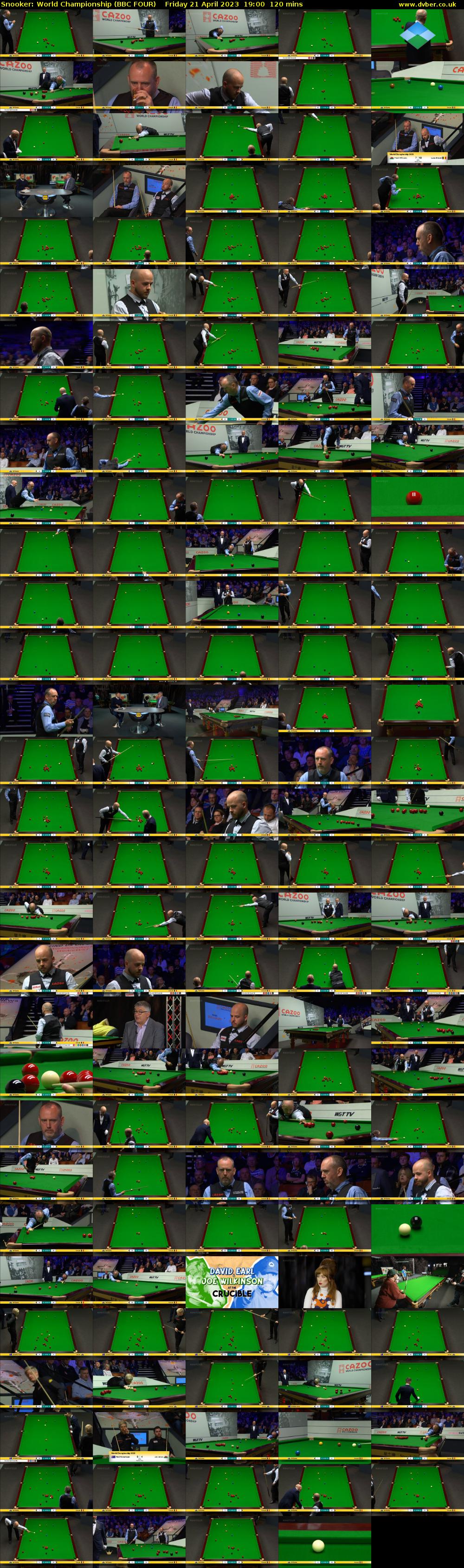 Snooker: World Championship (BBC FOUR) Friday 21 April 2023 19:00 - 21:00