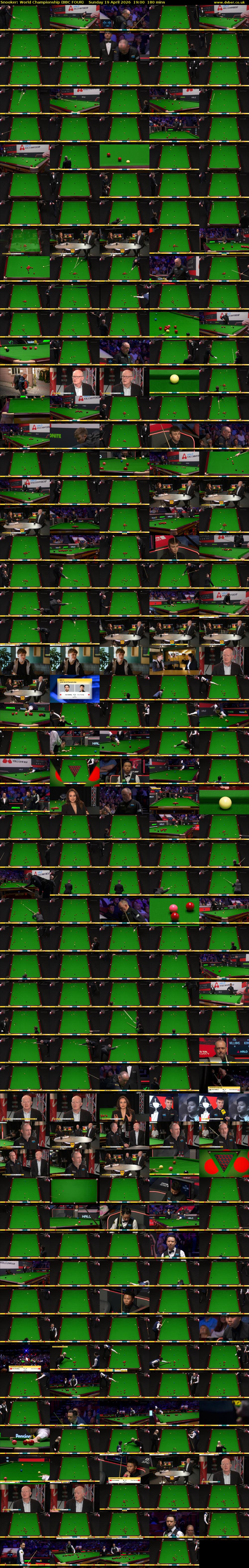 Snooker: World Championship (BBC FOUR) Sunday 19 April 2026 19:00 - 22:00