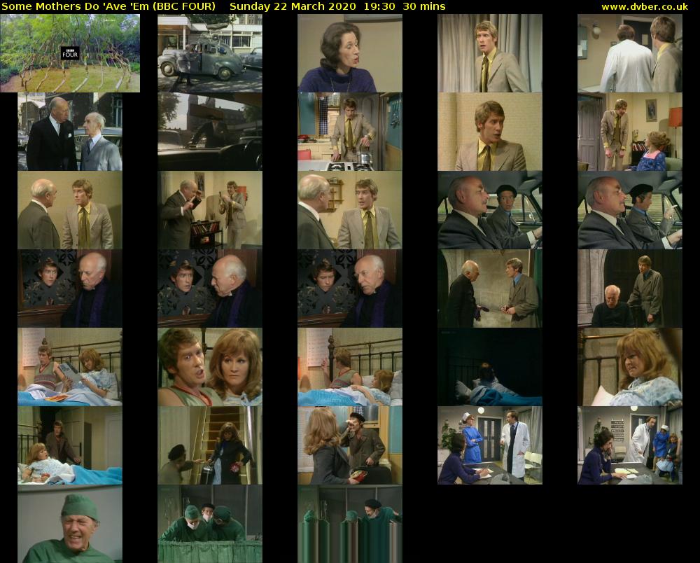 Some Mothers Do 'Ave 'Em (BBC FOUR) Sunday 22 March 2020 19:30 - 20:00