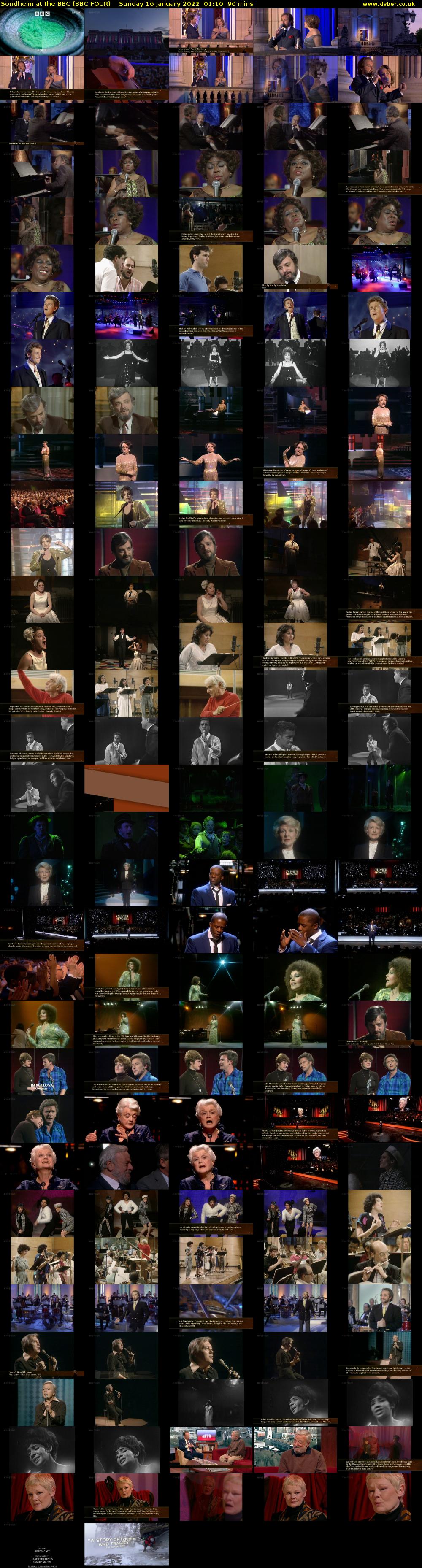 Sondheim at the BBC (BBC FOUR) Sunday 16 January 2022 01:10 - 02:40
