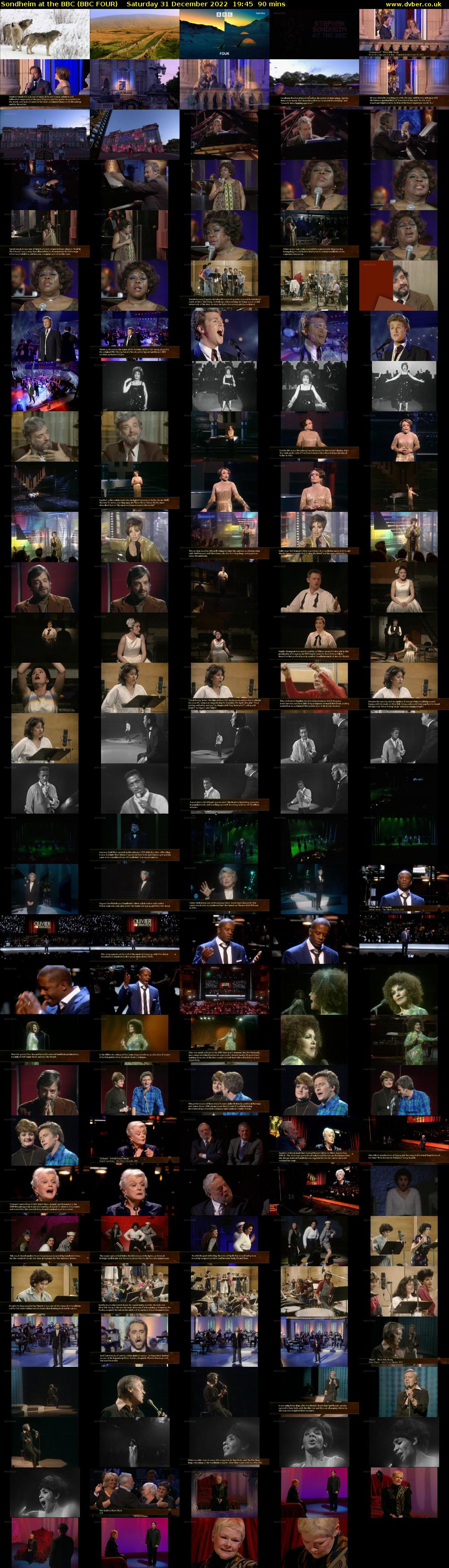 Sondheim at the BBC (BBC FOUR) Saturday 31 December 2022 19:45 - 21:15
