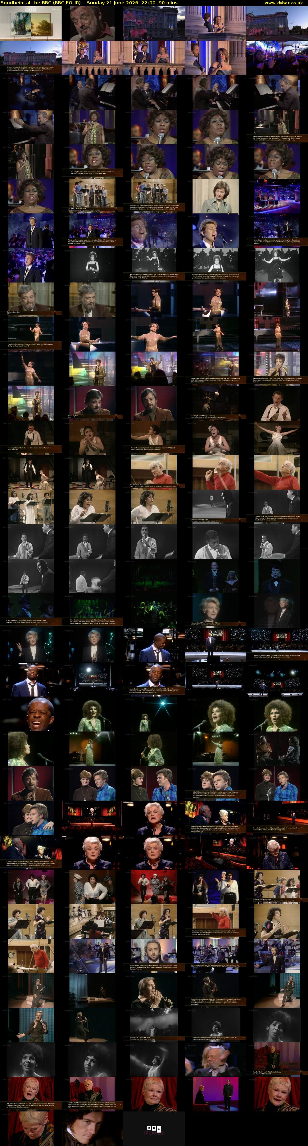 Sondheim at the BBC (BBC FOUR) Sunday 21 June 2026 22:00 - 23:30