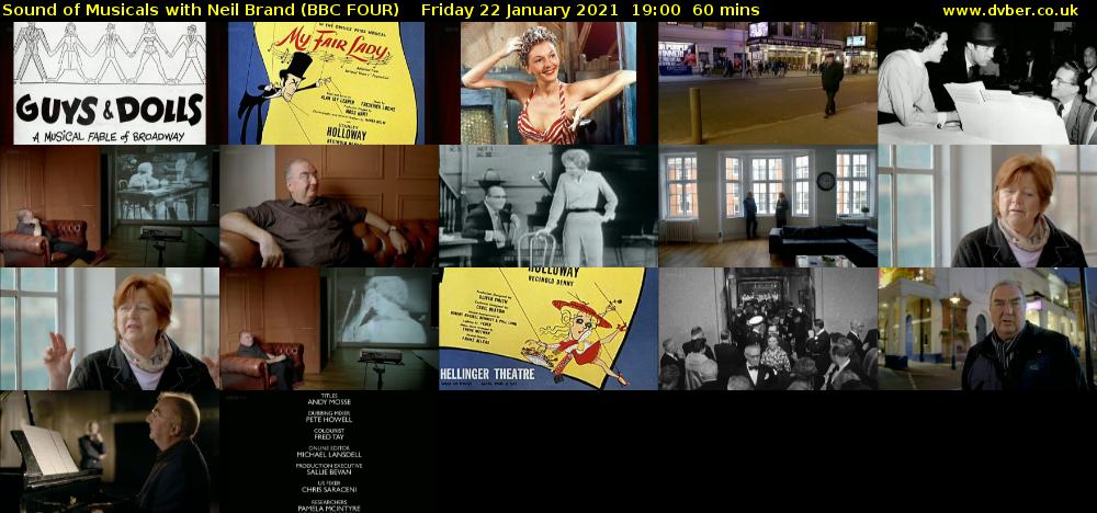 Sound of Musicals with Neil Brand (BBC FOUR) Friday 22 January 2021 19:00 - 20:00