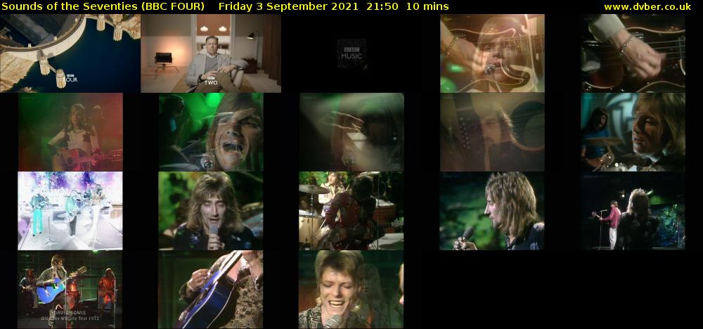 Sounds of the Seventies (BBC FOUR) Friday 3 September 2021 21:50 - 22:00