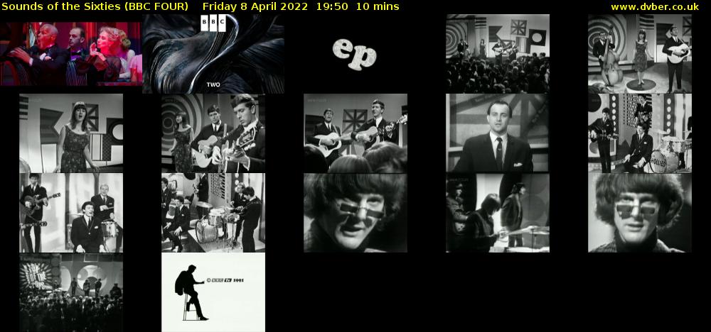 Sounds of the Sixties (BBC FOUR) Friday 8 April 2022 19:50 - 20:00