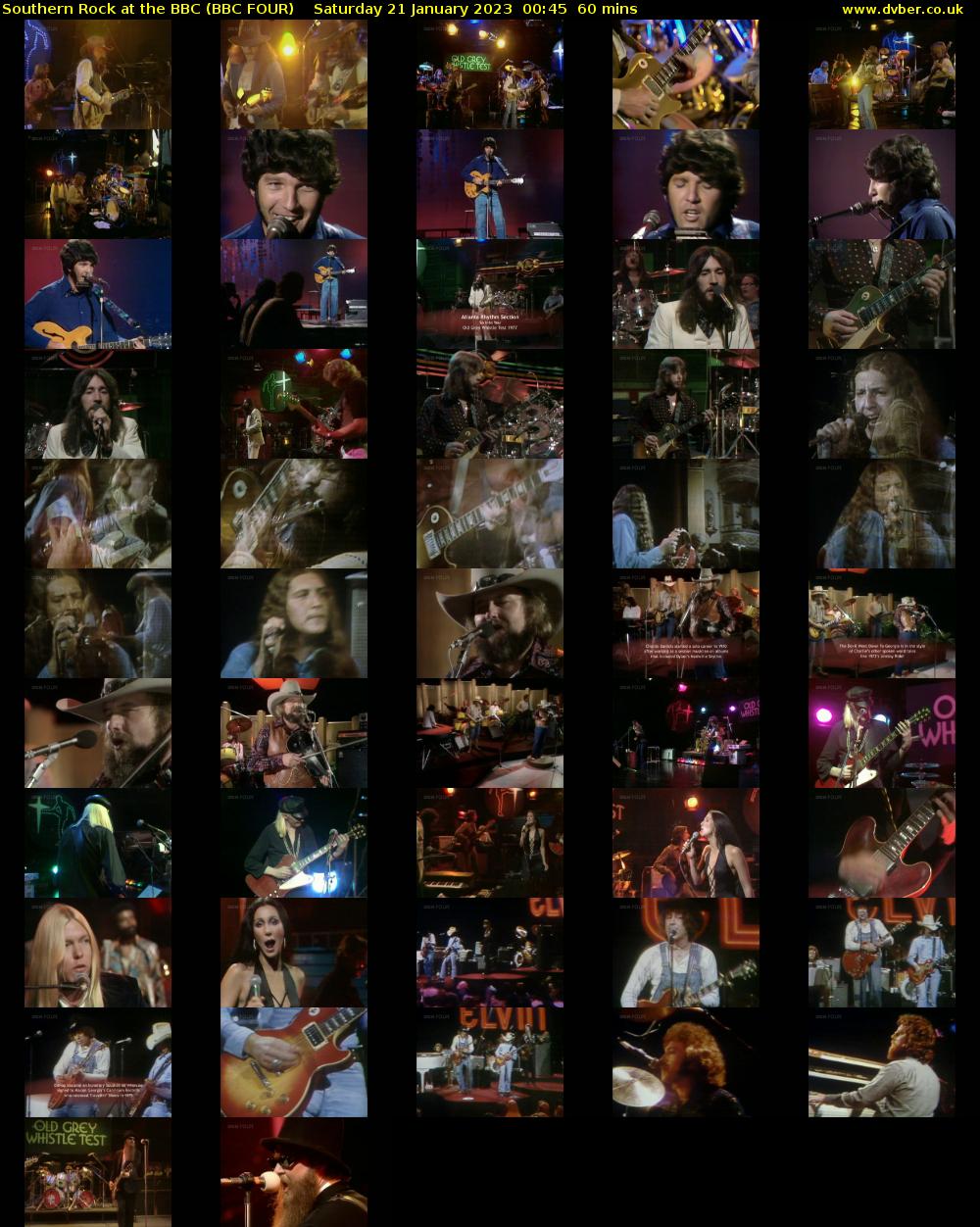 Southern Rock at the BBC (BBC FOUR) Saturday 21 January 2023 00:45 - 01:45
