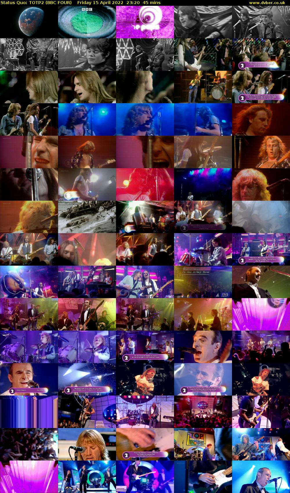 Status Quo: TOTP2 (BBC FOUR) Friday 15 April 2022 23:20 - 00:05