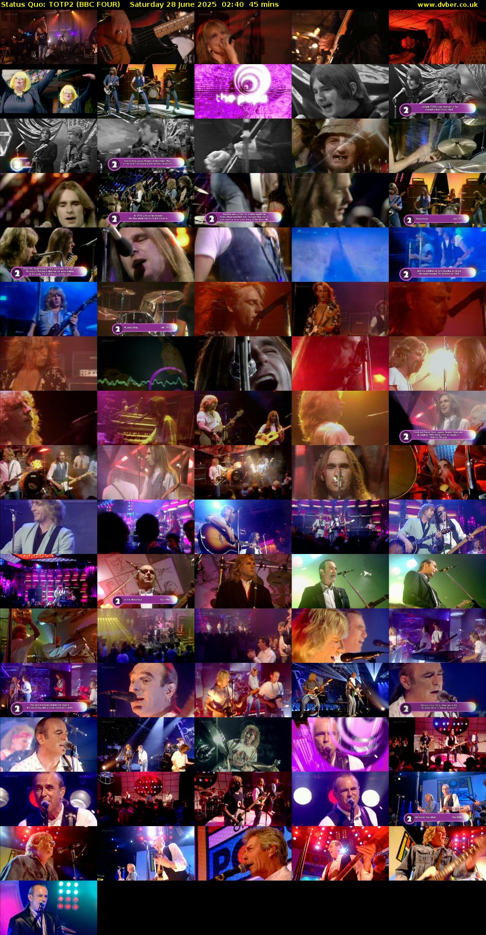 Status Quo: TOTP2 (BBC FOUR) Saturday 28 June 2025 02:40 - 03:25