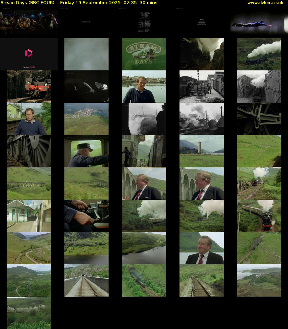 Steam Days (BBC FOUR) Friday 19 September 2025 02:35 - 03:05