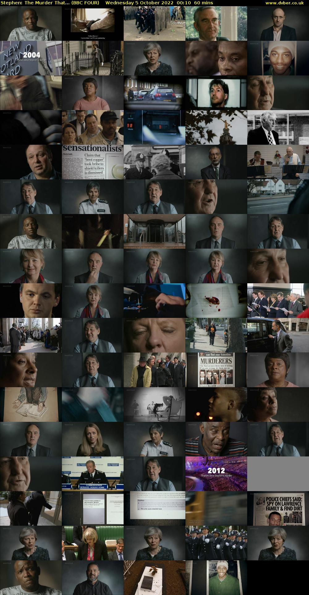 Stephen: The Murder That... (BBC FOUR) Wednesday 5 October 2022 00:10 - 01:10