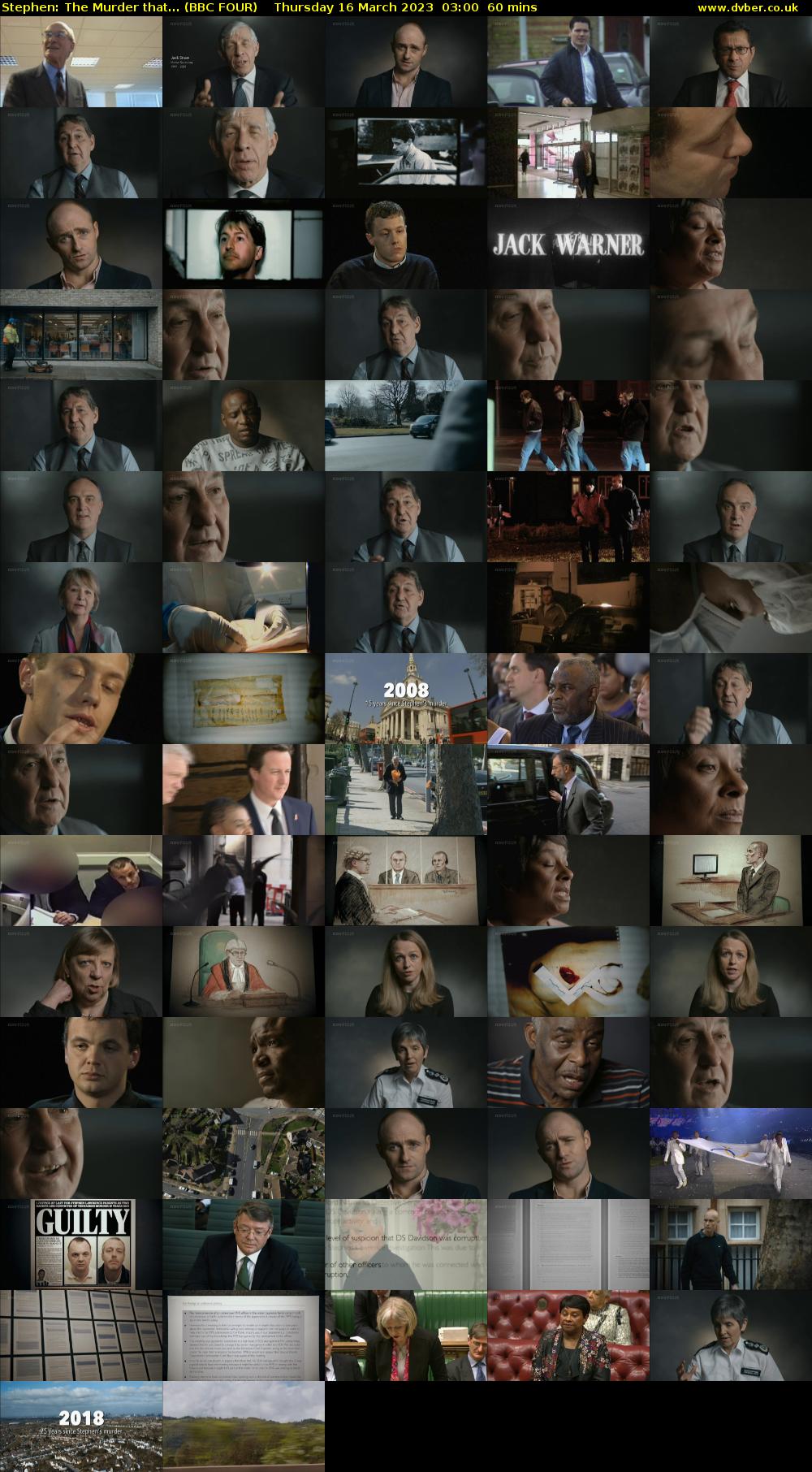 Stephen: The Murder That... (BBC FOUR) Thursday 16 March 2023 03:00 - 04:00