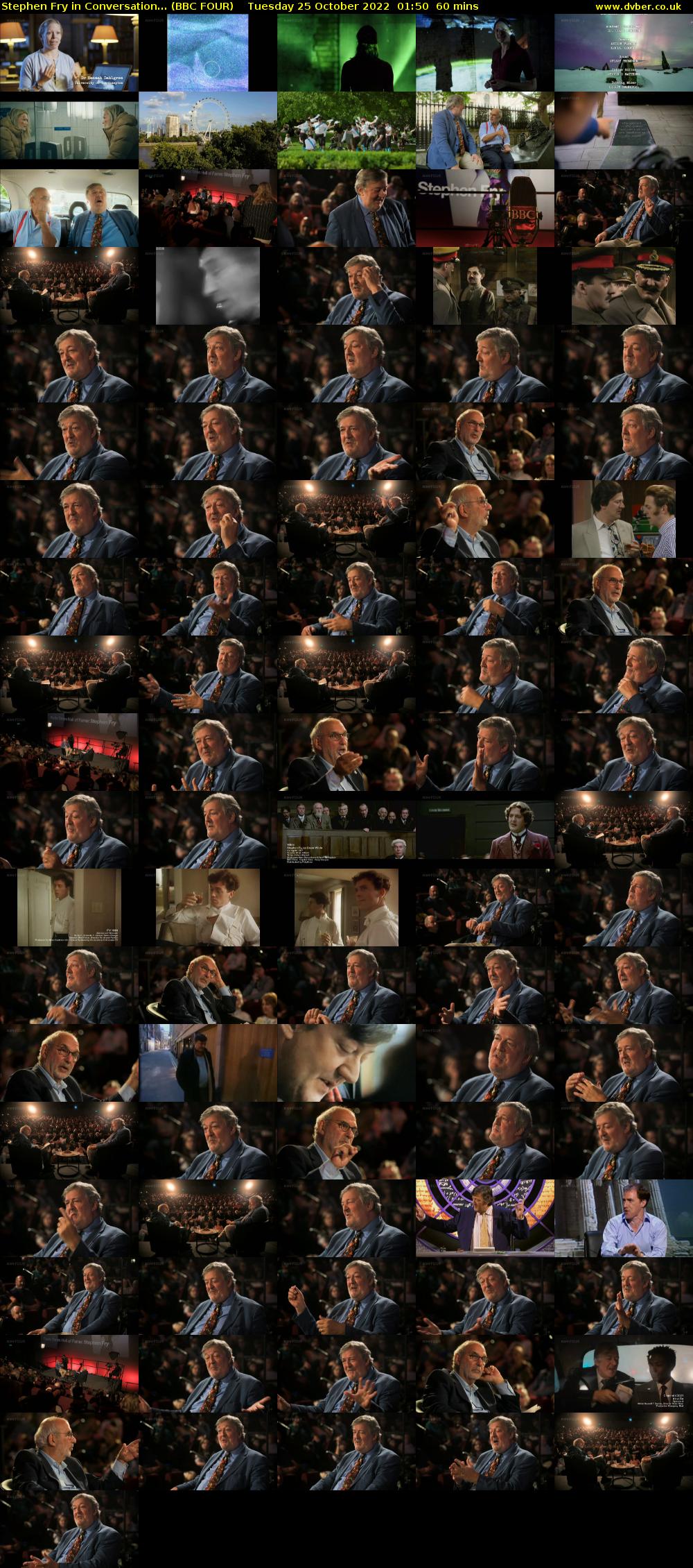 Stephen Fry in Conversation... (BBC FOUR) Tuesday 25 October 2022 01:50 - 02:50