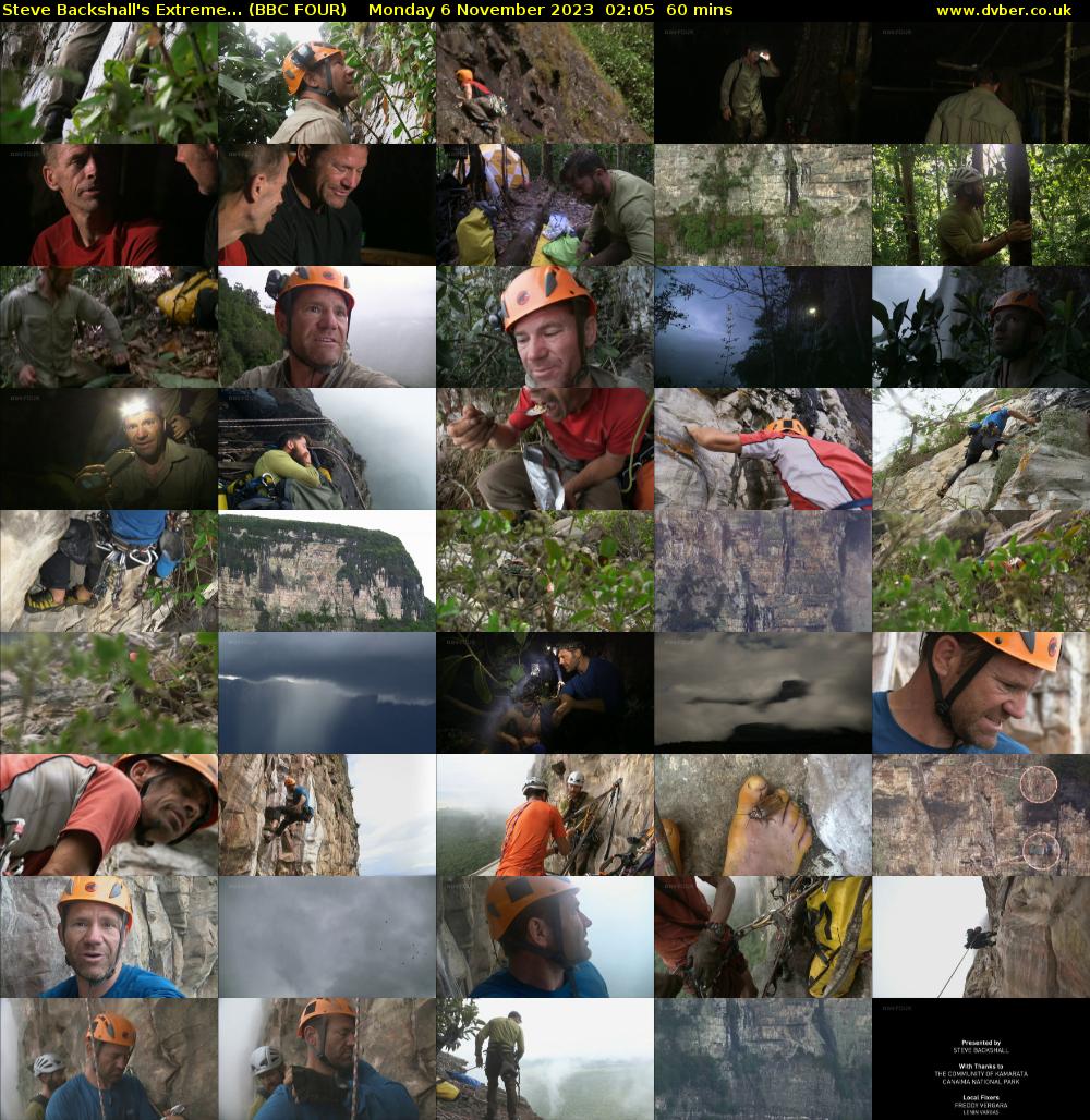 Steve Backshall's Extreme... (BBC FOUR) Monday 6 November 2023 02:05 - 03:05